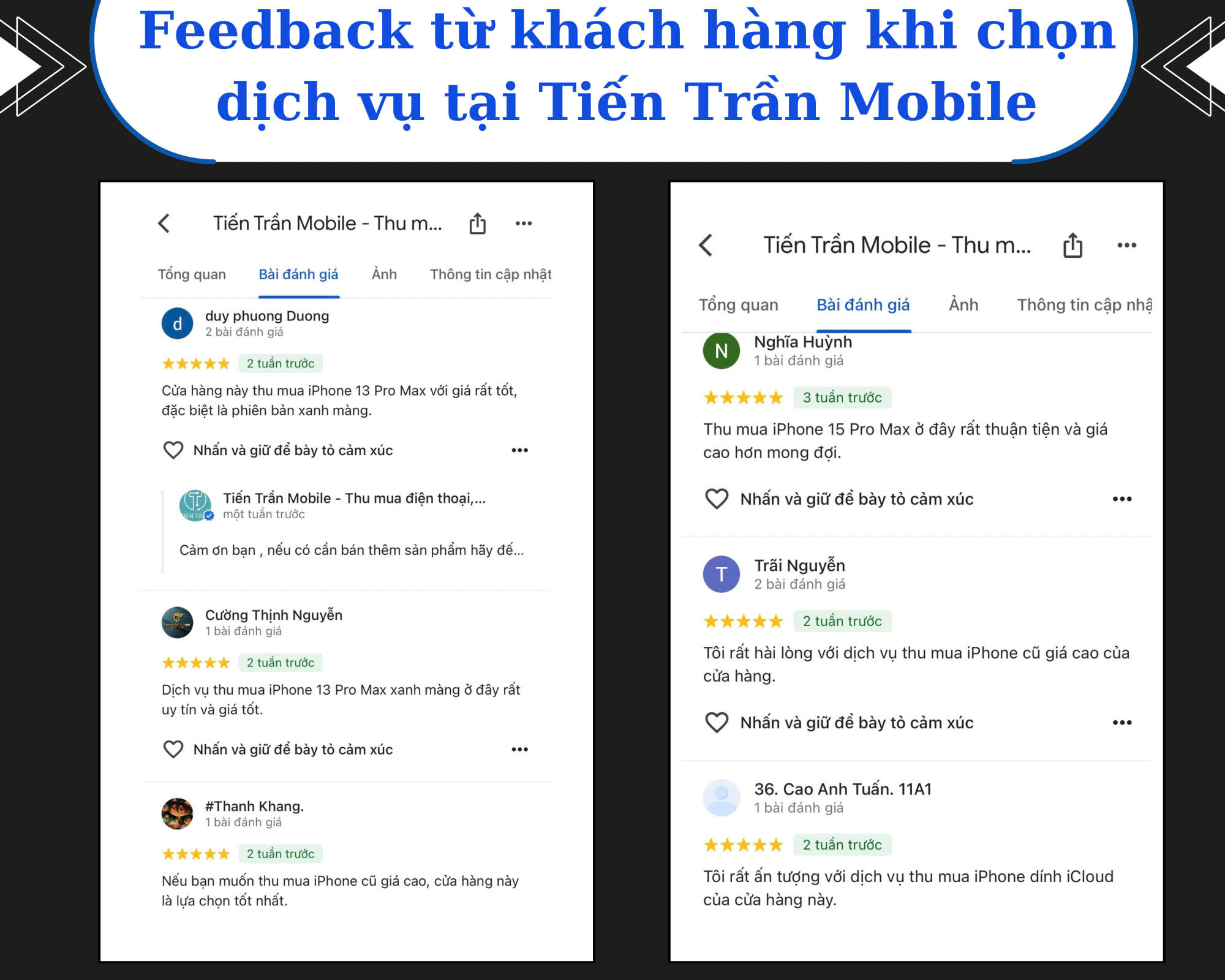 Một số Feedback đến từ khách hàng