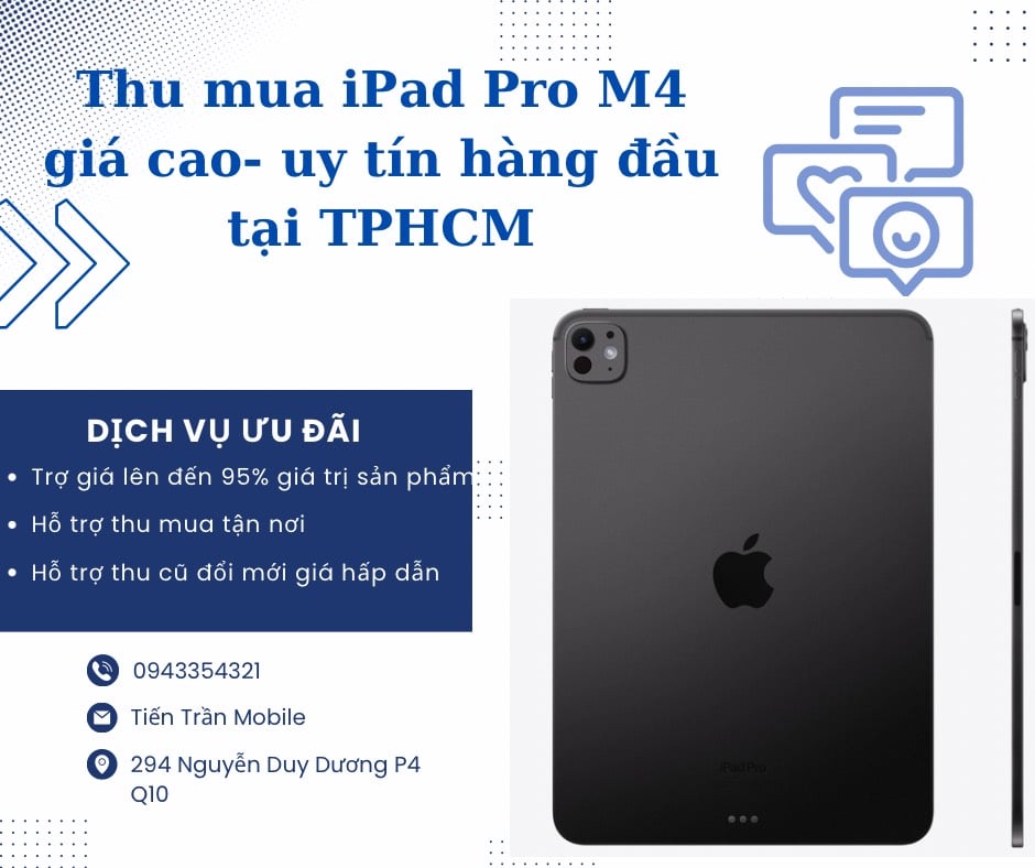 Thu mua iPad Pro M4 giá cao tại TPHCM