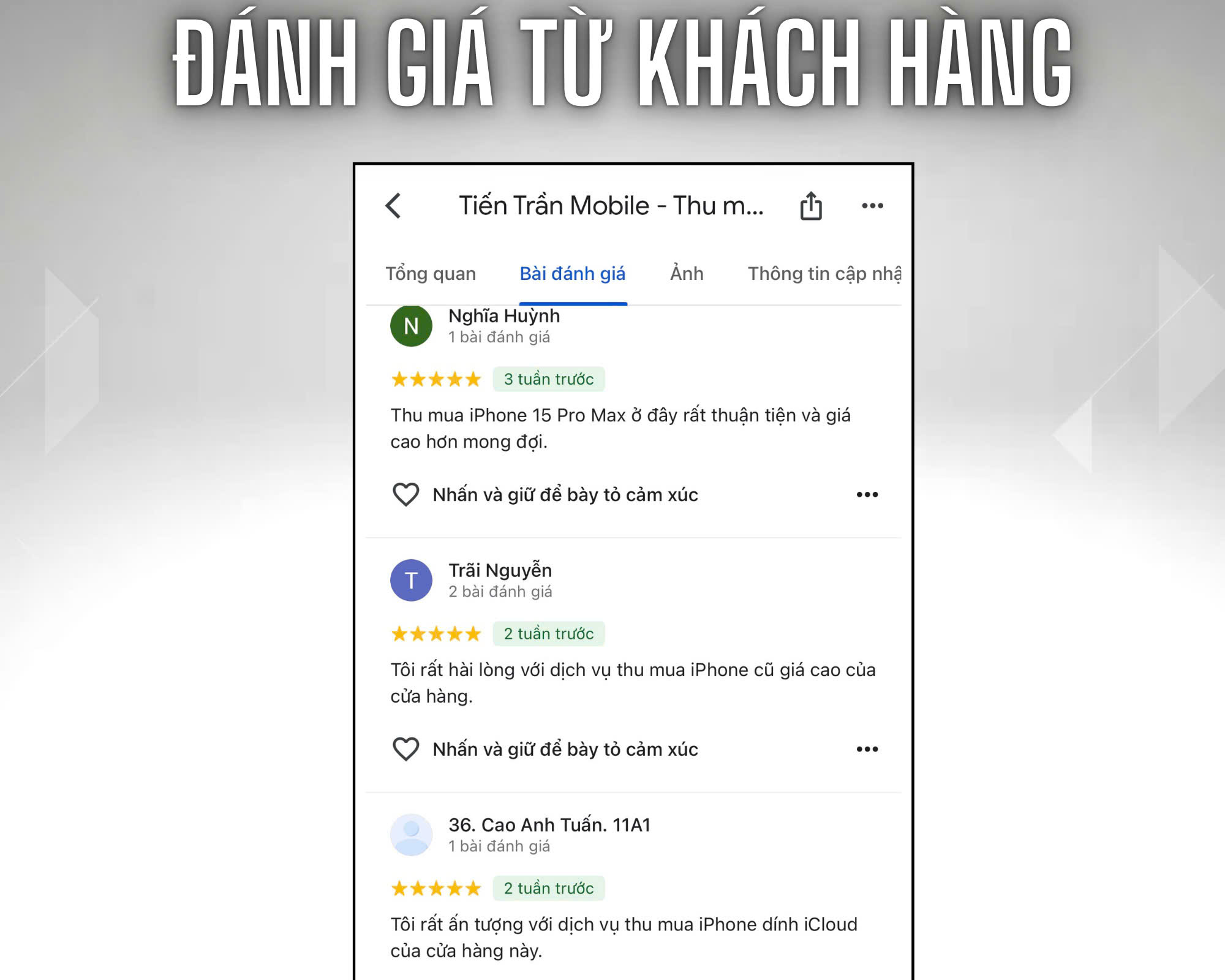 Phản Hồi Từ Khách Hàng