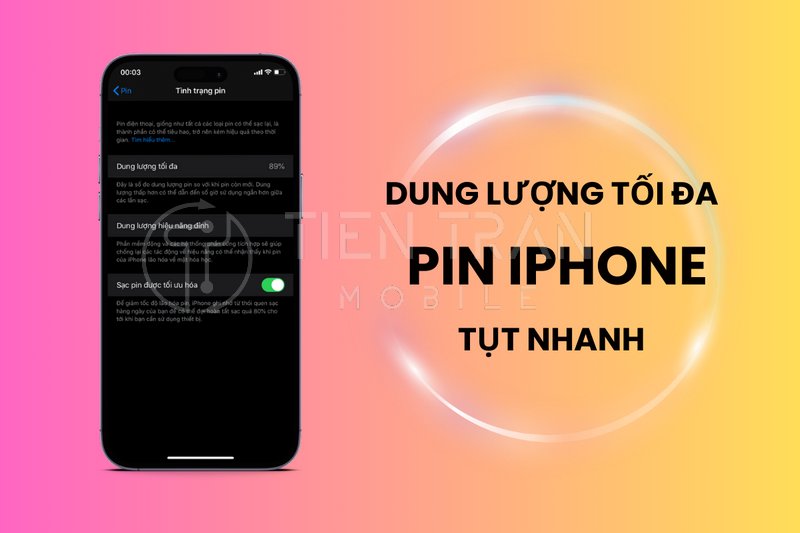 Dung Lượng Tối Đa Pin iPhone Tụt Nhanh? Lý Do & Cách Xử Lý