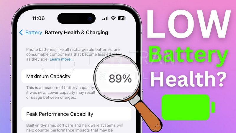 Dung Lượng Tối Đa Pin iPhone Tụt Nhanh? Lý Do & Cách Xử Lý
