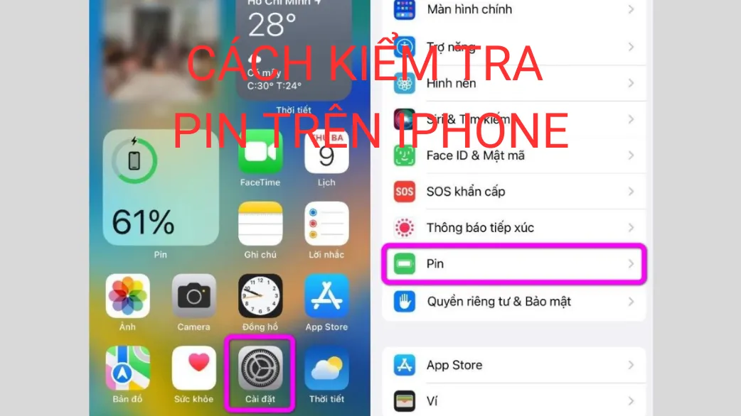 Kiểm tra pin trên iPhone