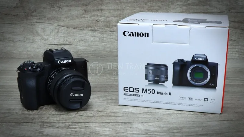 Máy Ảnh Canon EOS M50 Mark II Đẹp 99 Kèm Pin Và Sạc