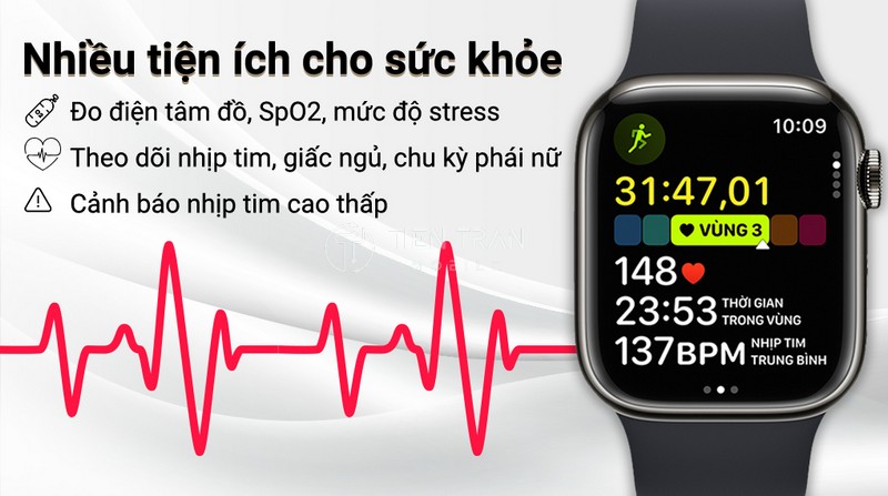 Apple Watch Series 9 44mm LTE VN Viền Thép Dây Cao Su Máy 99 11 Apple Watch Series 9 44mm LTE VN Viền Thép Dây Cao Su Máy 99